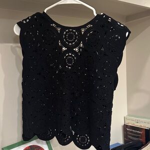 Abercrombie & Fitch Black Crochet Blouse